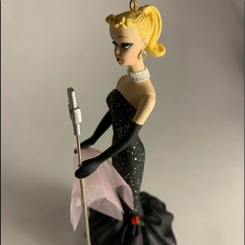Barbie Keepsake Ornament Solo The Spot Light Evening Gown Microphone Dated 1995